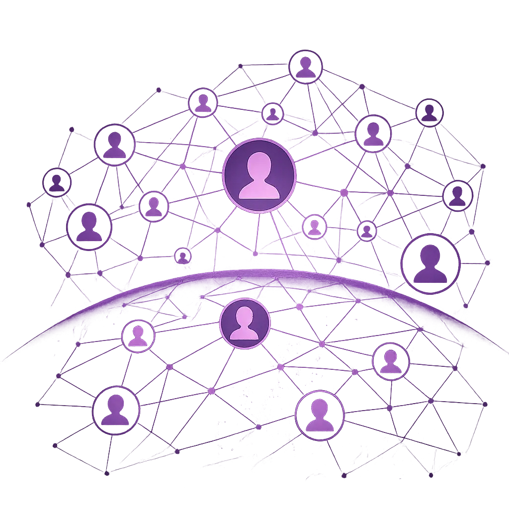 Circular affiliate network growth diagram