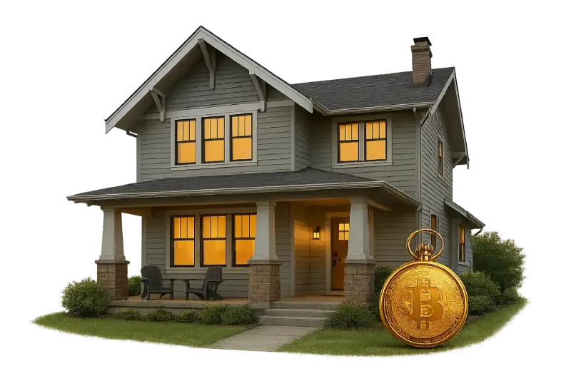 Crypto-backed mortgage and down payment process