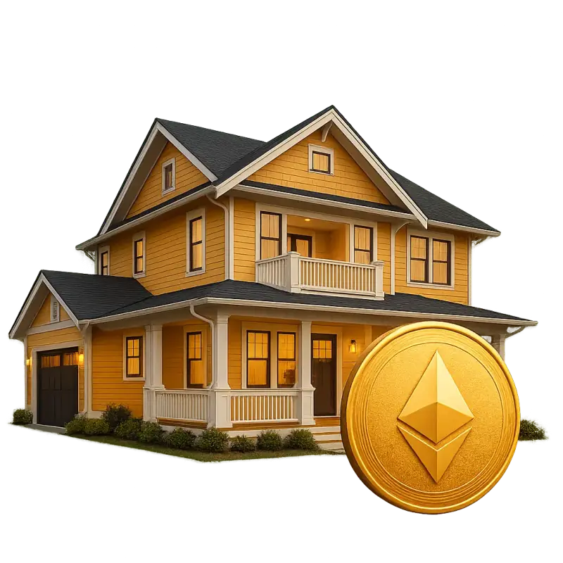 A suburban family home purchased with Ethereum