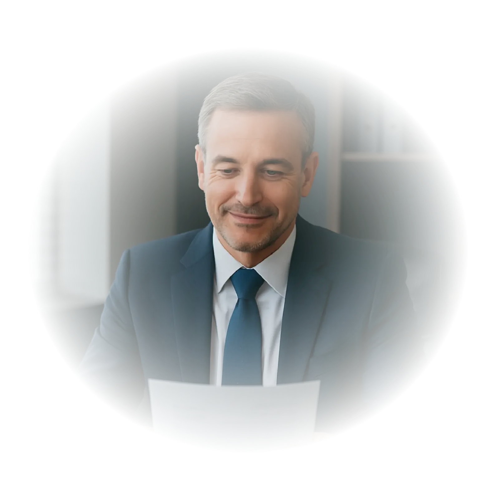 An escrow agent looking pleased with a simple cash closing